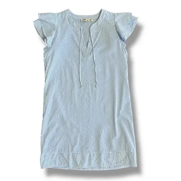 Vineyard Vines Seersucker Flutter Sleeve Dress Blue White Small Classic Coastal - Picture 1 of 7
